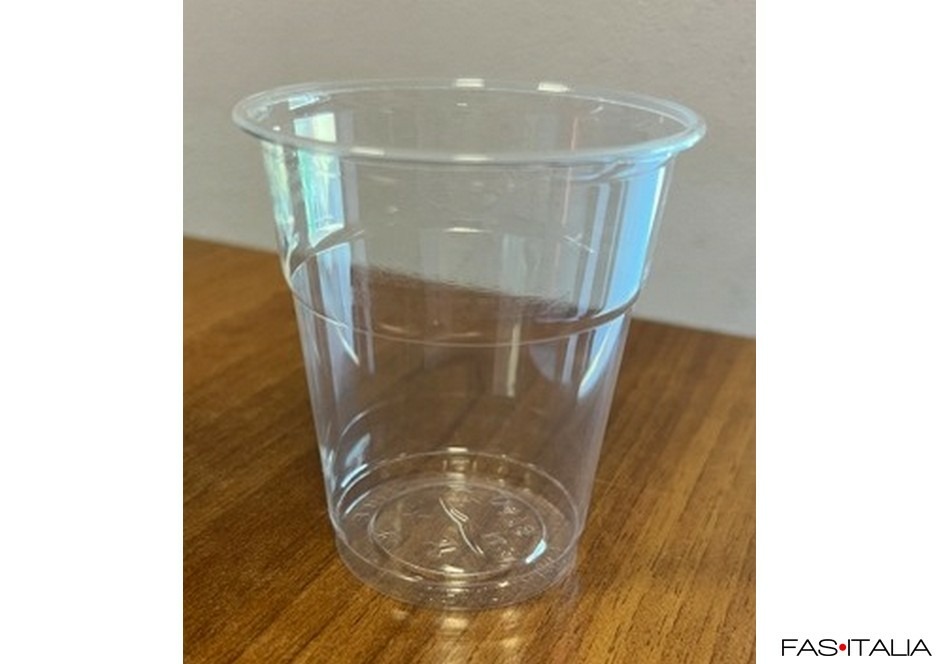 Bicchiere biodegradabile in bioplastica
