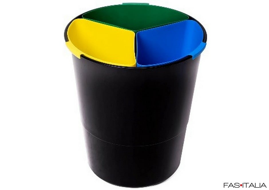 Cestino per raccolta differenziata Cestino con 3 divisori per hotel