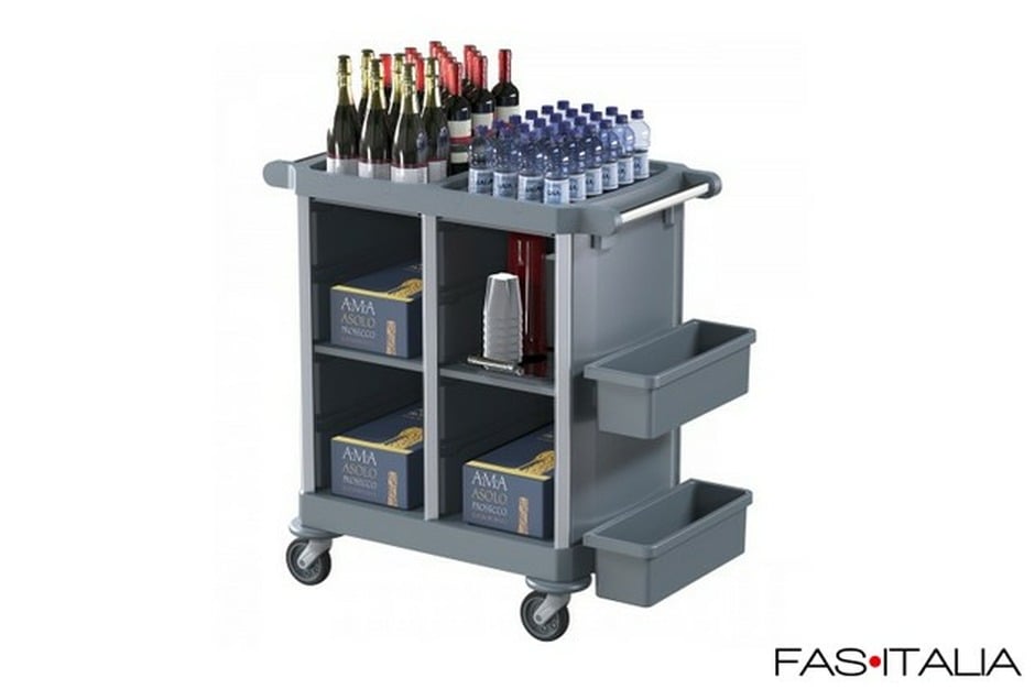 Carrello minibar plastica riciclabile Carrello per rifornire frigobar in albergo