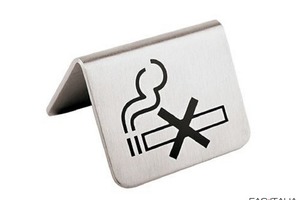 Targhetta in acciaio inox con simbolo divieto di fumo