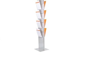 Porta depliant a pavimento. 4 tasche A4
