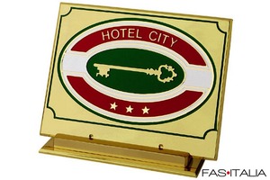 Targa classificazione Hotel da banco in ottone