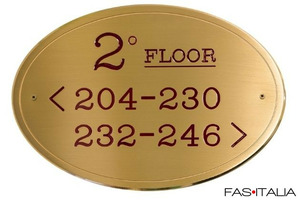 Targa segnaletica Hotel 20x30 cm per indicazioni piani e ambienti