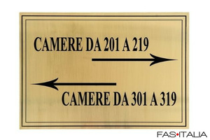 Targa Hotel in ottone per indicazioni camere e ambienti