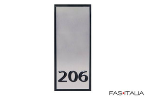 Targa numeri porta Hotel in alluminio satinato e plexiglass