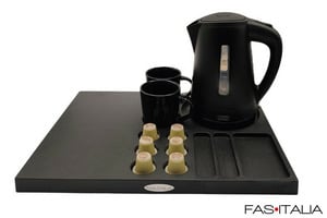 Vassoio con bollitore per macchina caffe