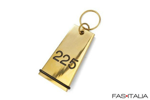 Portachiavi albergo moderno in ottone lucido