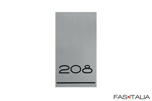 Targa moderna per numeri porta Hotel in alluminio satinato