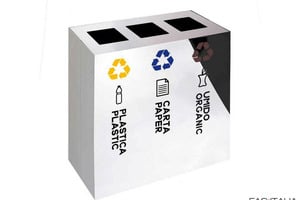 Contenitore raccolta differenziata 3 scomparti