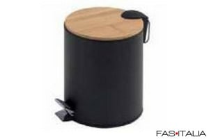 Pattumiera bagno bambù e metallo 5 L