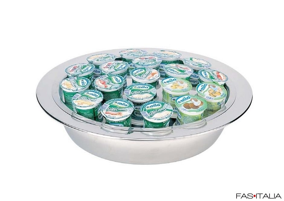 Porta yogurt in vasetto refrigerato per buffet Espositore vasetti yogurt refrigerato Hotel