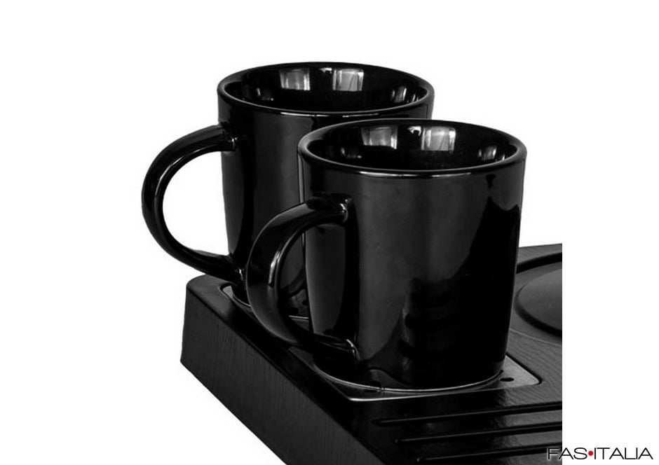 La tazza semplice e elegante in porcellana new bone di colore nero
