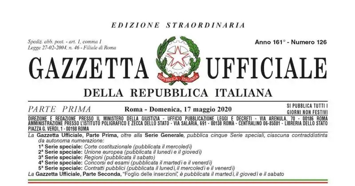 Gazzetta Ufficiale Gazzetta ufficiale decreto rilancio