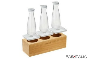 Set refrigerato 3 caraffe in bambù Set per il buffet 3 caraffe refrigerate