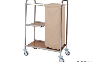 Carrello servizio inox con 1 sacco biancheria Carrello servizio inox con 1 sacco biancheria