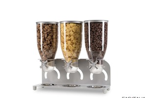 Dispenser cereali triplo in metallo 3,5 L x 3 Dispenser cereali triplo in metallo 3,5 L x 3