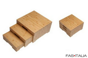 Stand in bamboo a 3 piani h 7,5, 12,5, 18 cm
