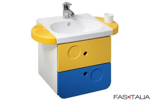 Mobile bagno bambini sospeso con lavabo per albergo
