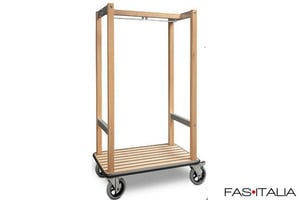 Carrello portavaligie in rovere