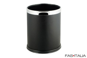 Cestino gettacarte Hotel in acciaio simil pelle