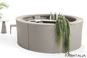 Bancone reception modulare curvo per hall Hotel