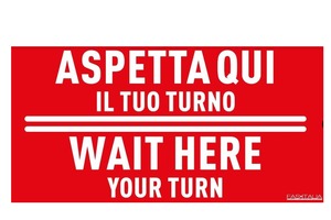 Adesivo rimovibile aspetta turno Adesivo indicazioni aspetta il tuo turno